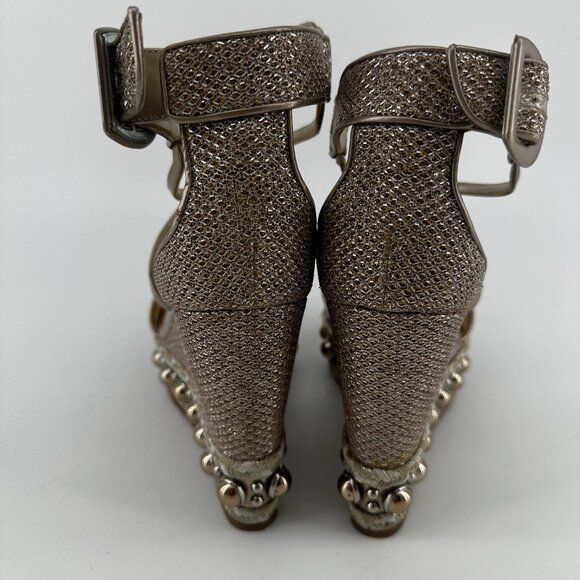 Louboutin Champagne Chocazeppa 120 Glitter Specchio - Size 39 - Picture 5 of 6